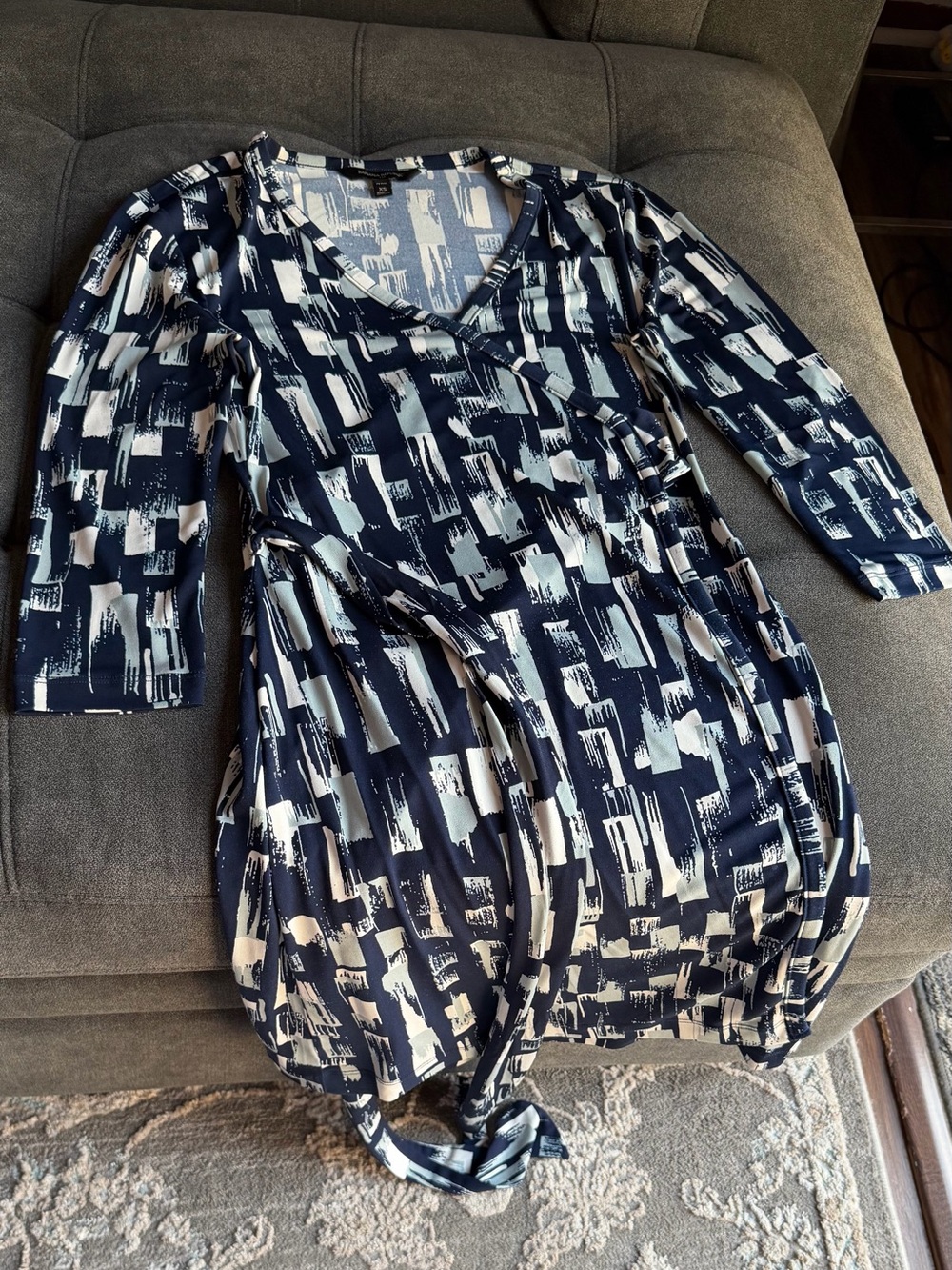 Banana republic Wrap-Style Navy & White dress